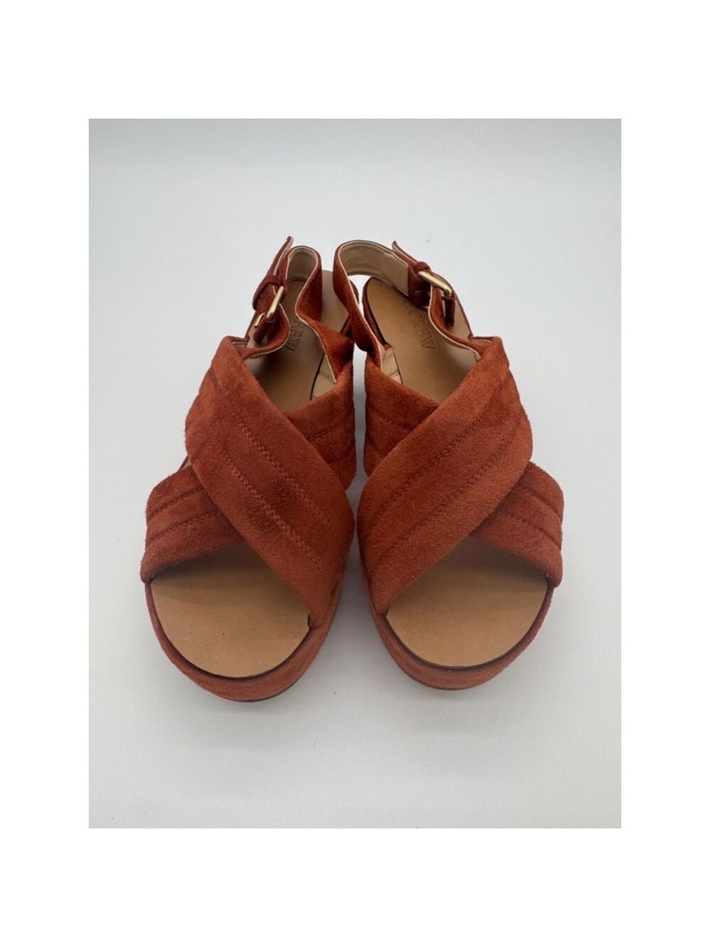 J. Crew Marcie Suede Chocolate Platform Sandals Sz 5